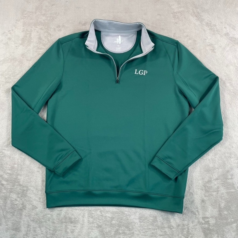 Johnnie-O Diaz‎ Performance 1/4 Golf Pullover Men Medium Green Corp Logo NWOT